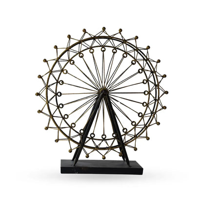Ferros wheel metal table decor sculpture for modern home interiors