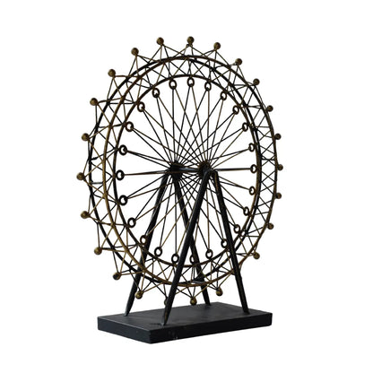 Ferros wheel metal table decor sculpture for modern home interiors