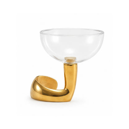 Filigri metal and glass bowl decorative centerpiece for modern home interiors