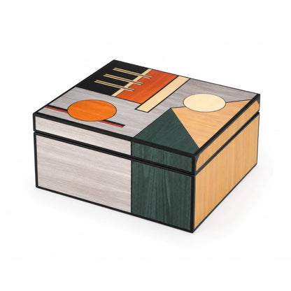 Geo Block storage box with piano polish finish for stylish storage and decor display