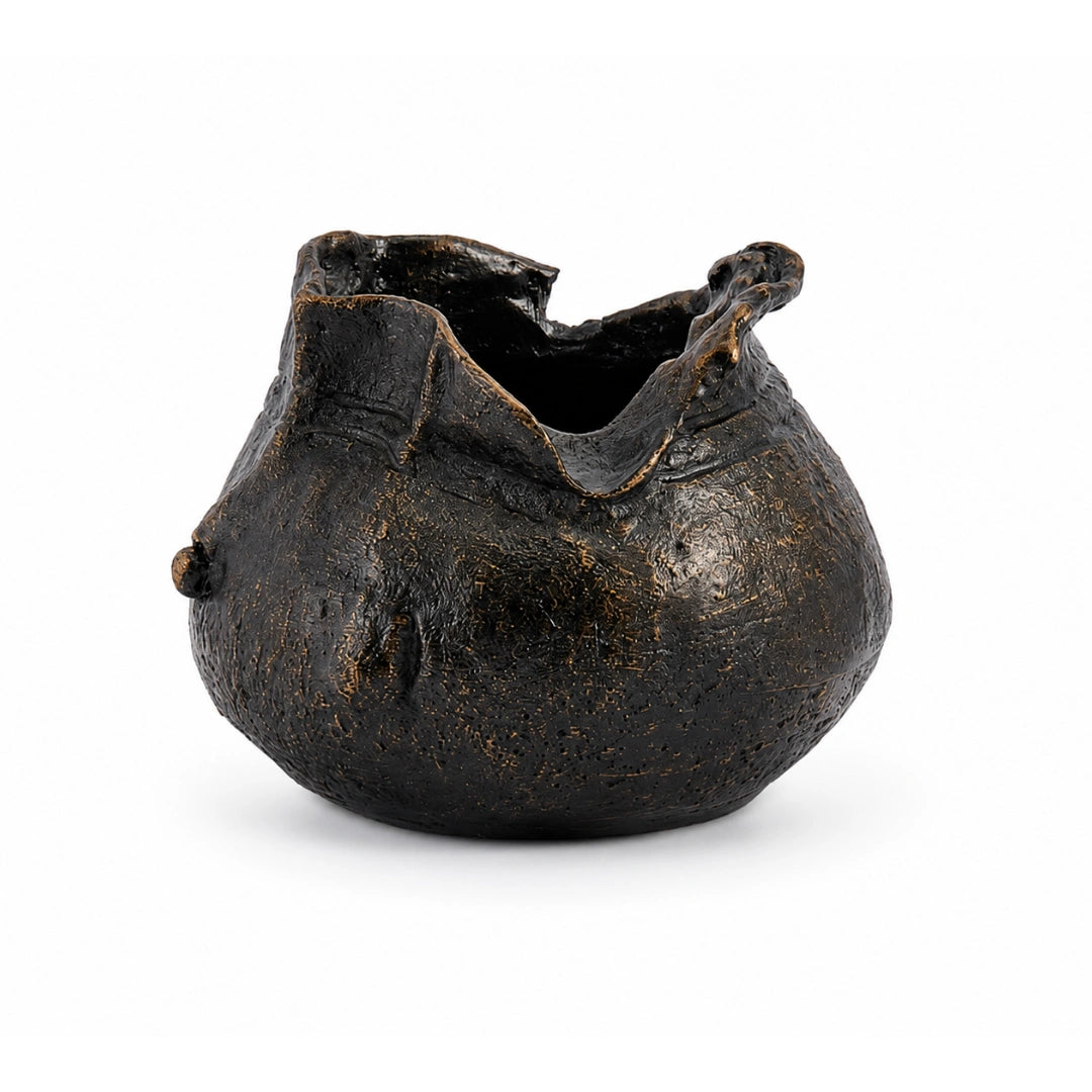 Getafix cauldron decorative bowl with rustic textured finish for modern home interiors