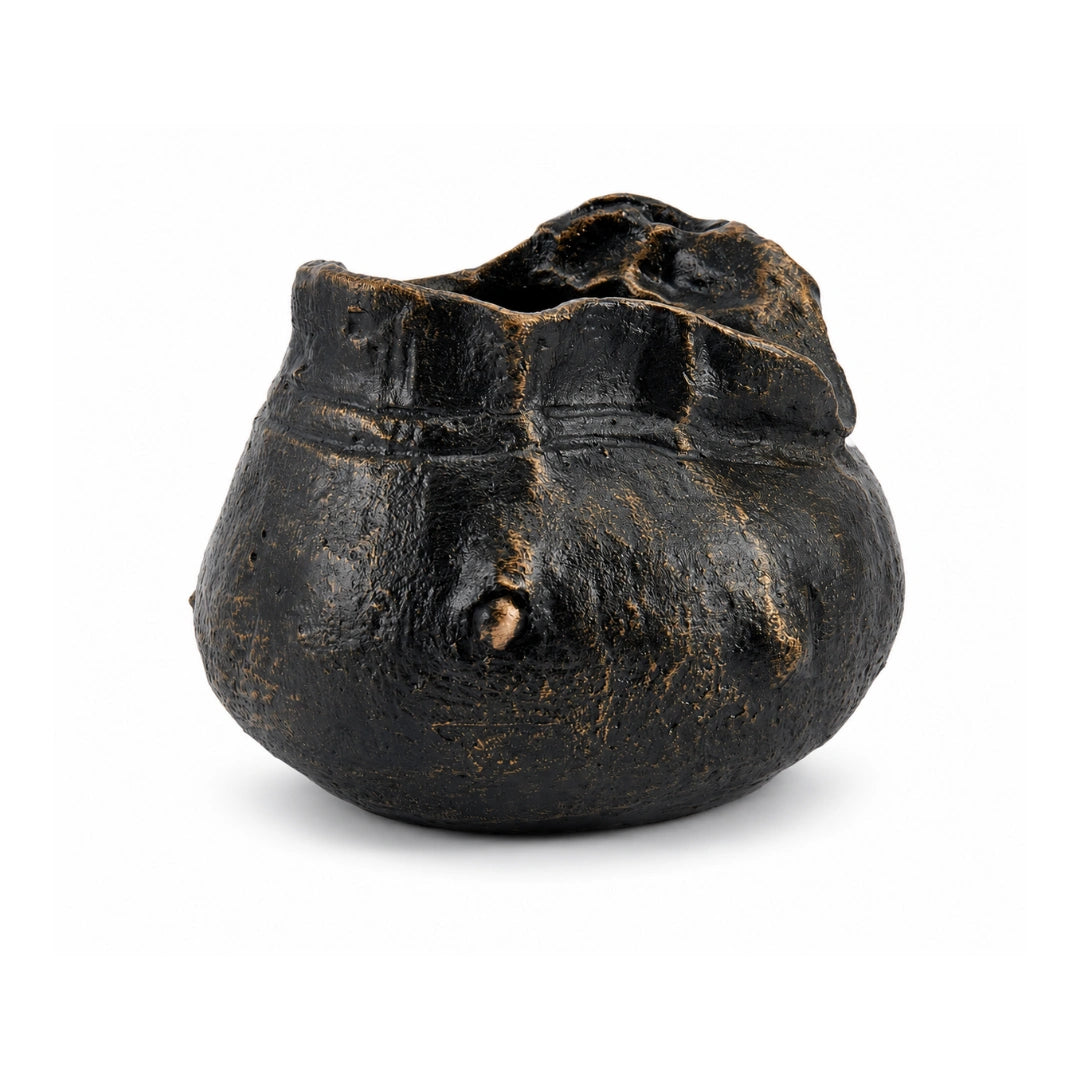 Getafix cauldron decorative bowl with rustic textured finish for modern home interiors