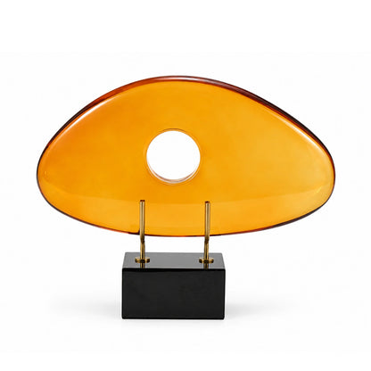 Gilded Horizon amber glass sculpture for contemporary home interiors