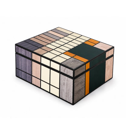 Grid Art storage box with piano polish finish for stylish storage and decor display