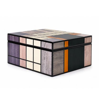 Grid Art storage box with piano polish finish for stylish storage and decor display