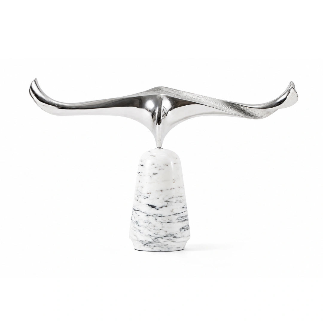 Horizon glider table decor sculptural metal accent for modern home interiors