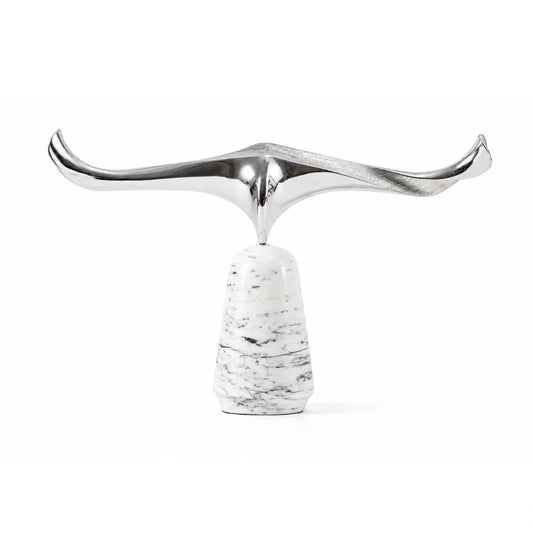 Horizon glider table decor sculptural metal accent for modern home interiors