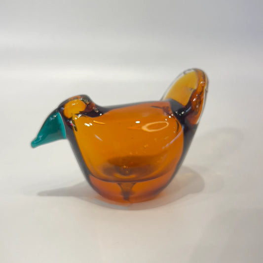 Amber Bird Sculpture Blue Beak