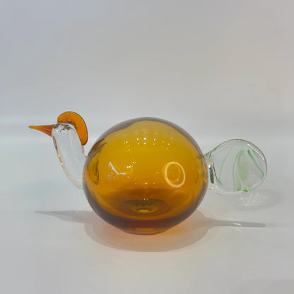 Amber Hummingbird Glass Sculpture