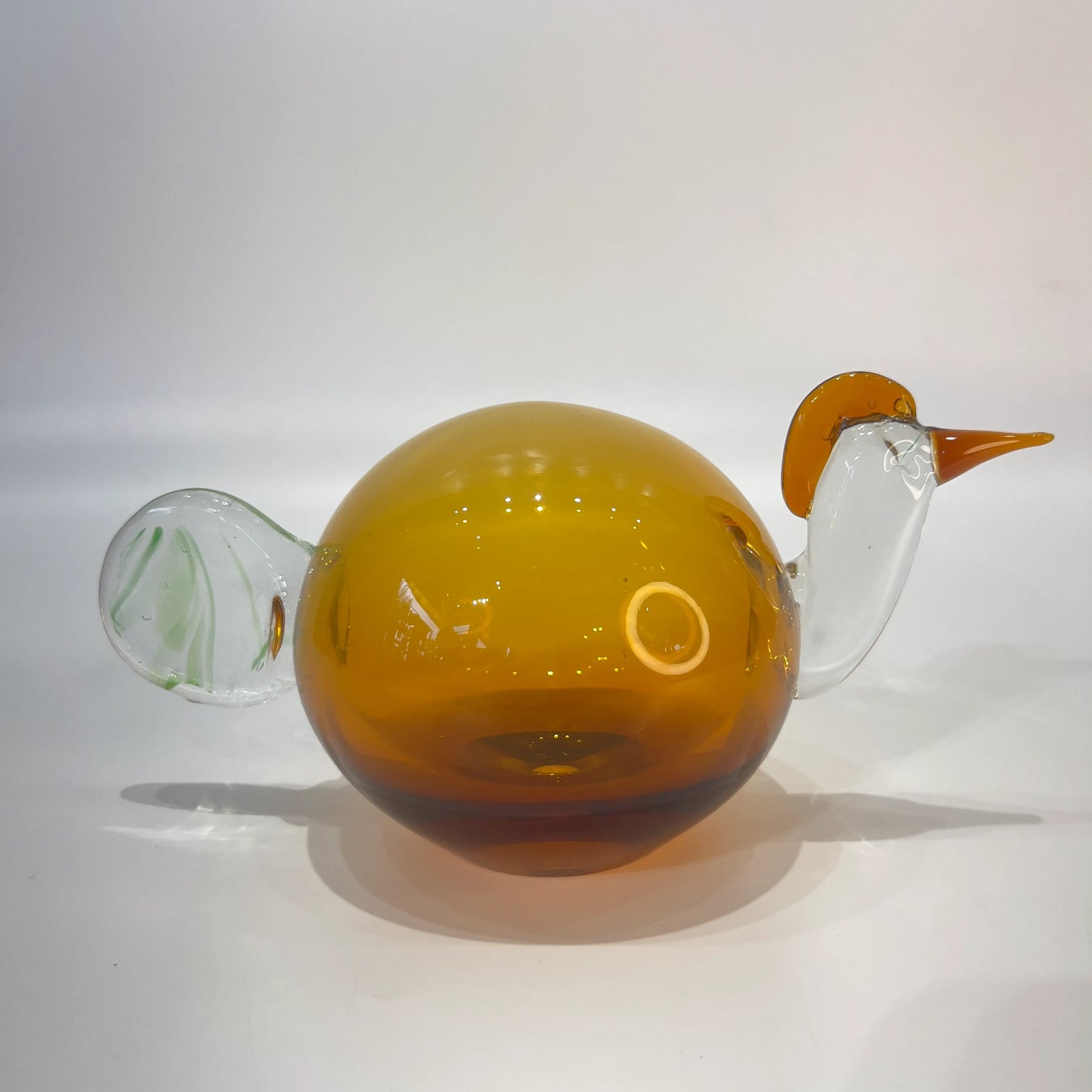 Amber Hummingbird Glass Sculpture