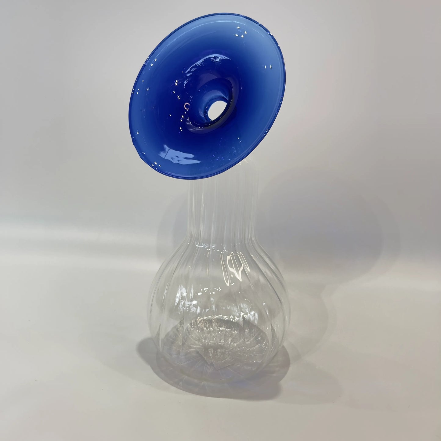 Sapphire Crown Glass Vase