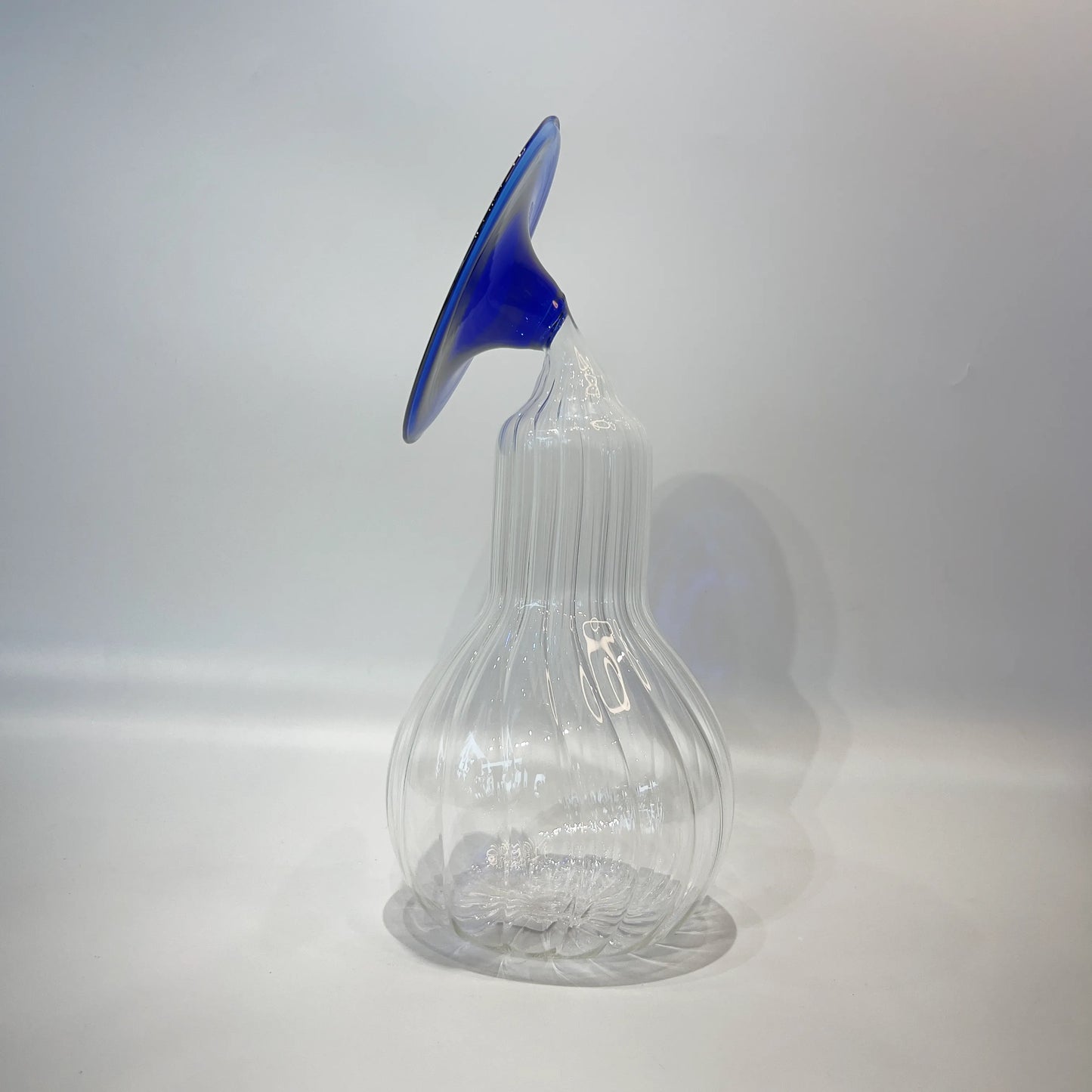 Sapphire Crown Glass Vase