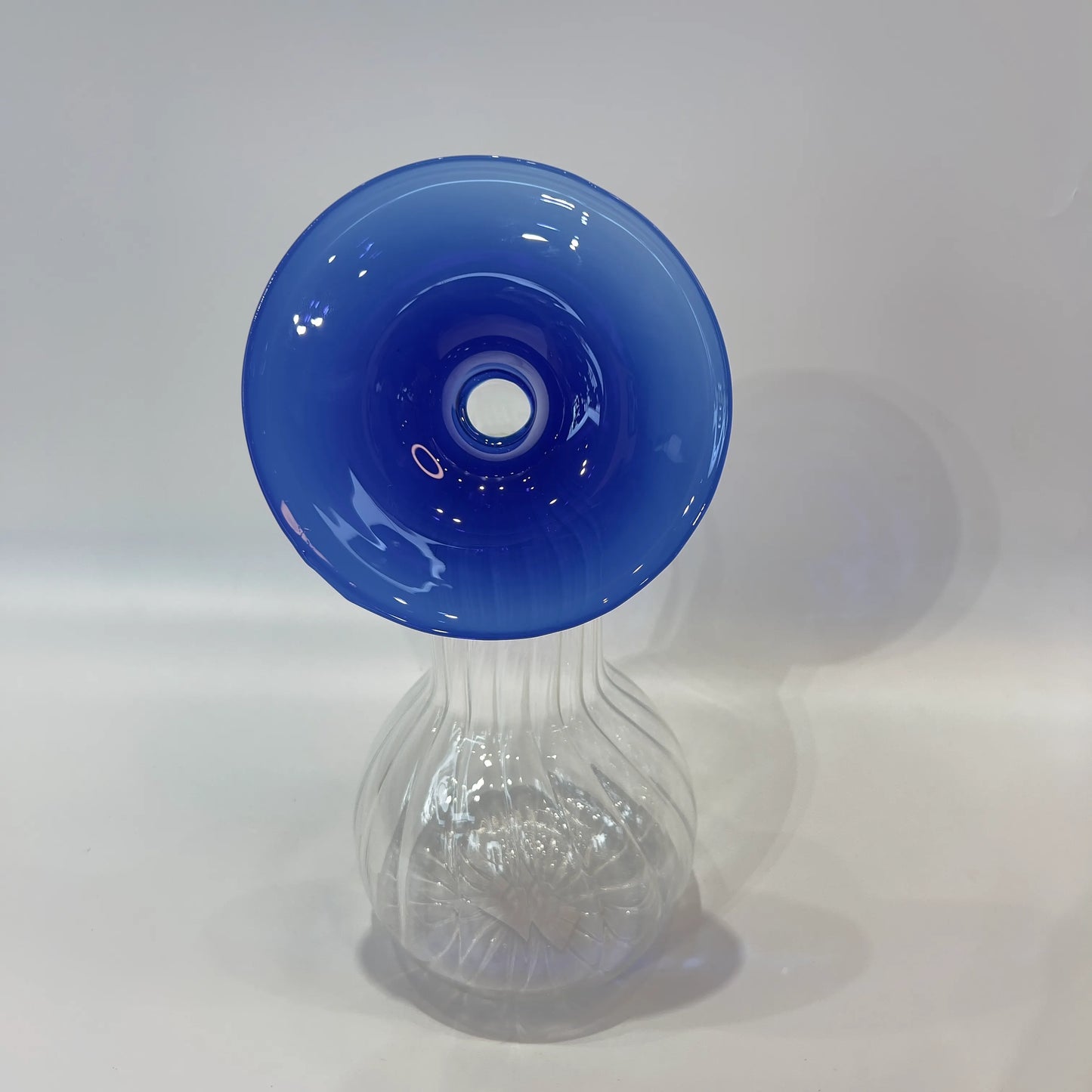 Sapphire Crown Glass Vase