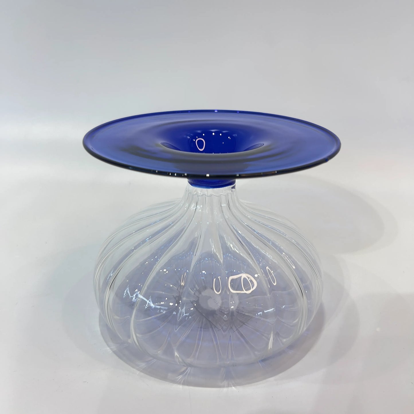 Sapphire Crown Glass Vase