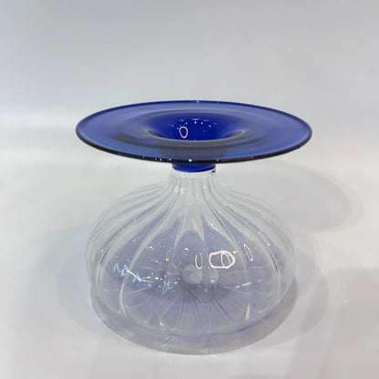 Sapphire Crown Glass Vase