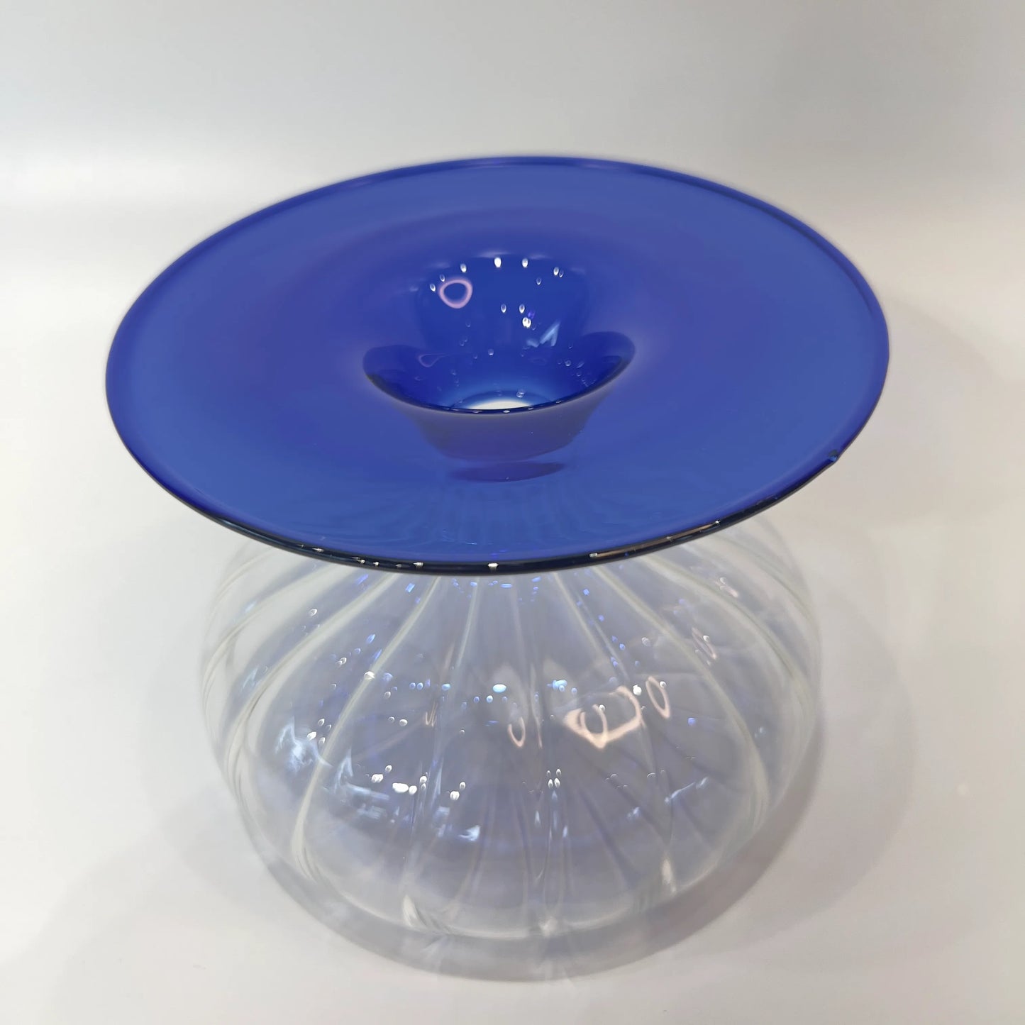 Sapphire Crown Glass Vase
