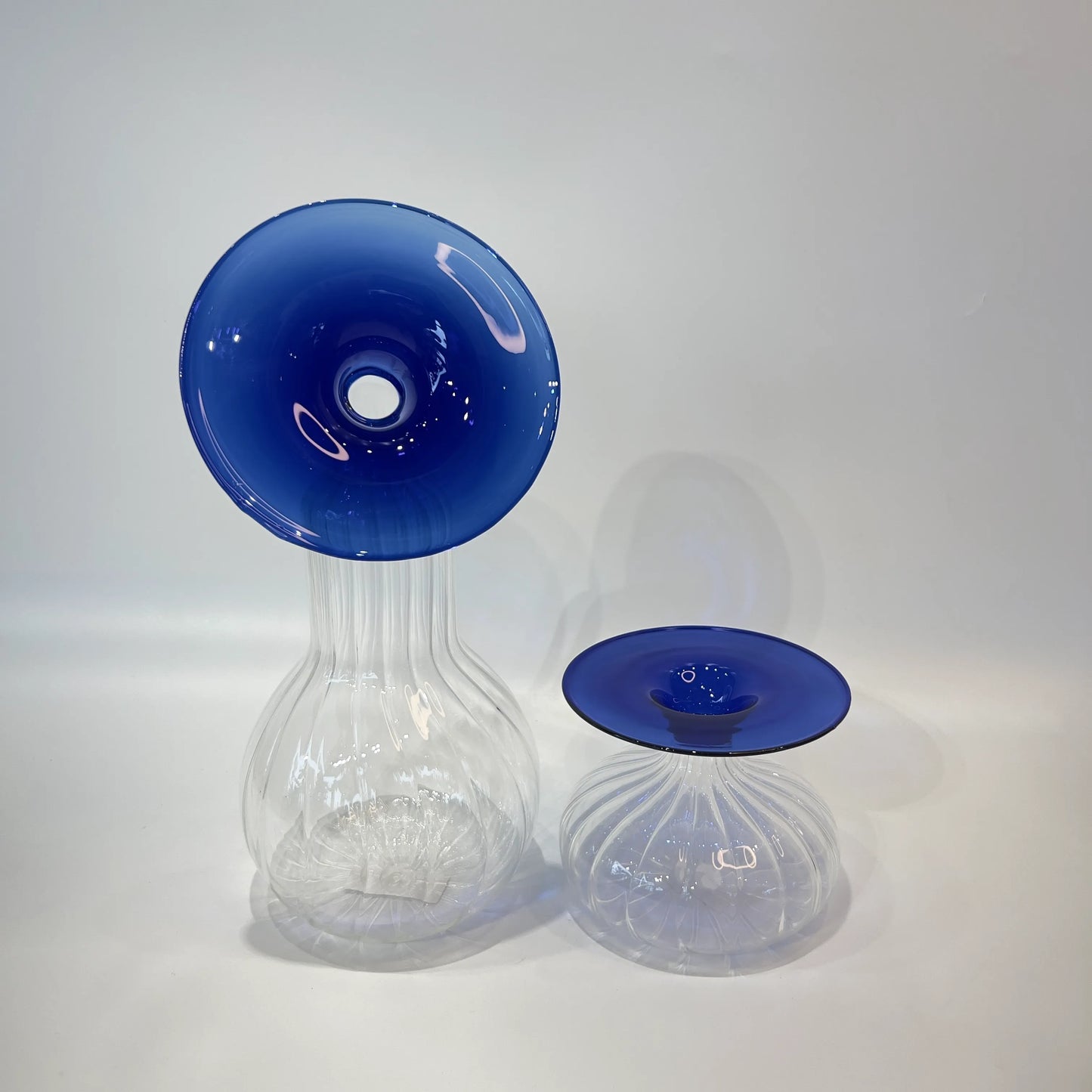 Sapphire Crown Glass Vase