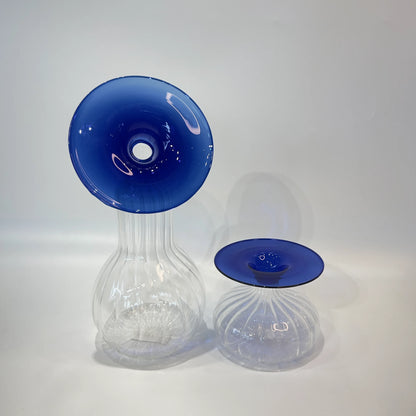 Sapphire Crown Glass Vase