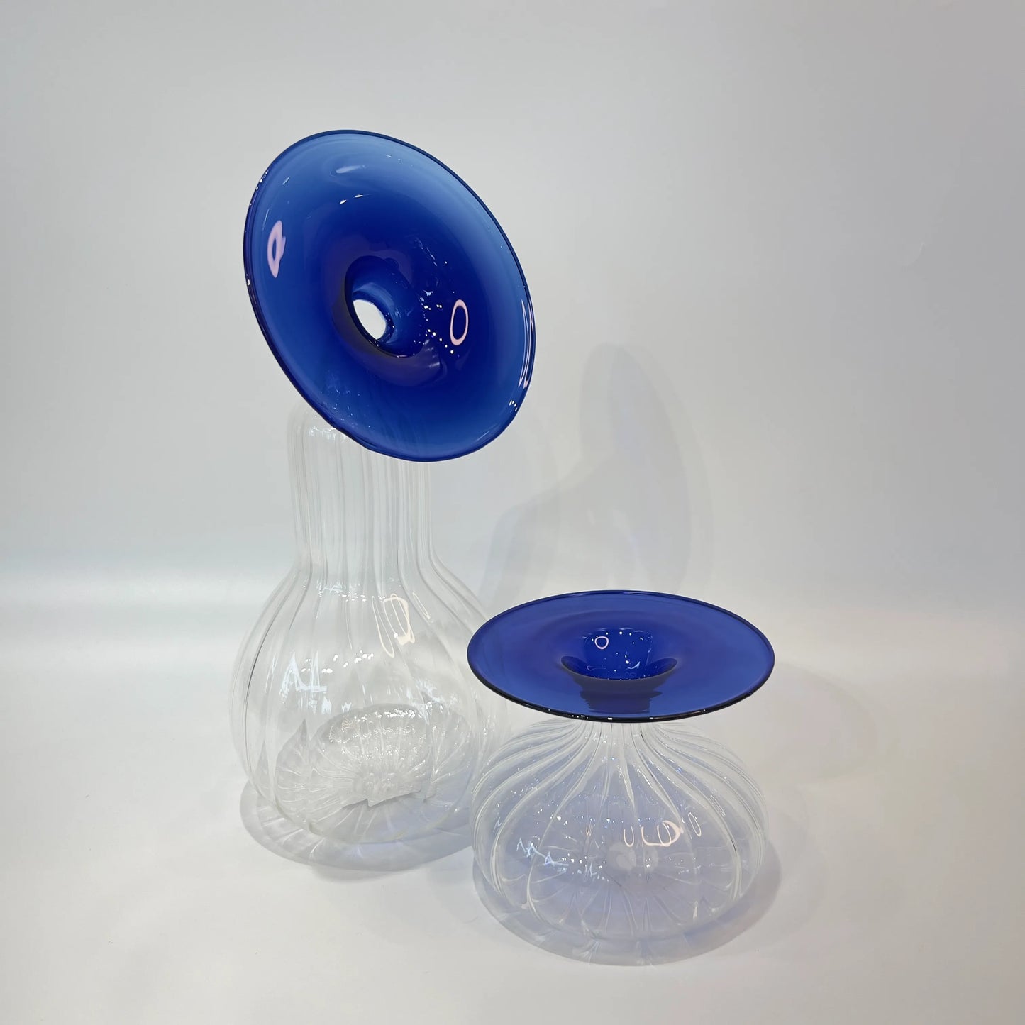 Sapphire Crown Glass Vase
