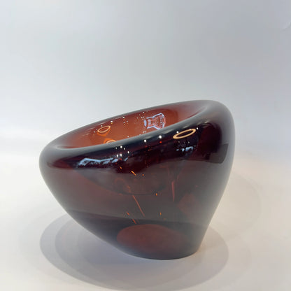 Decorative Glass bowl with a gradient color from brown to black on a white background available at FabCuro, best home decor store in Bangalore 