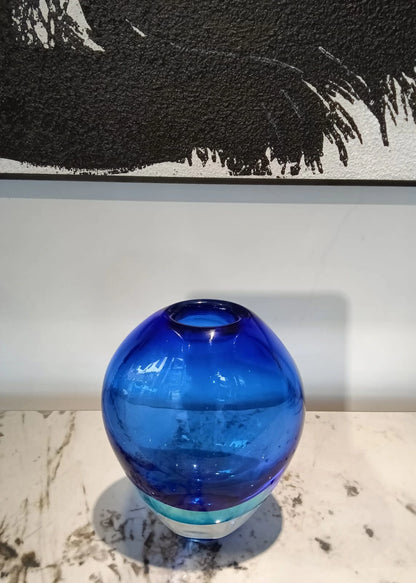 Iris Indigo blue glass vase