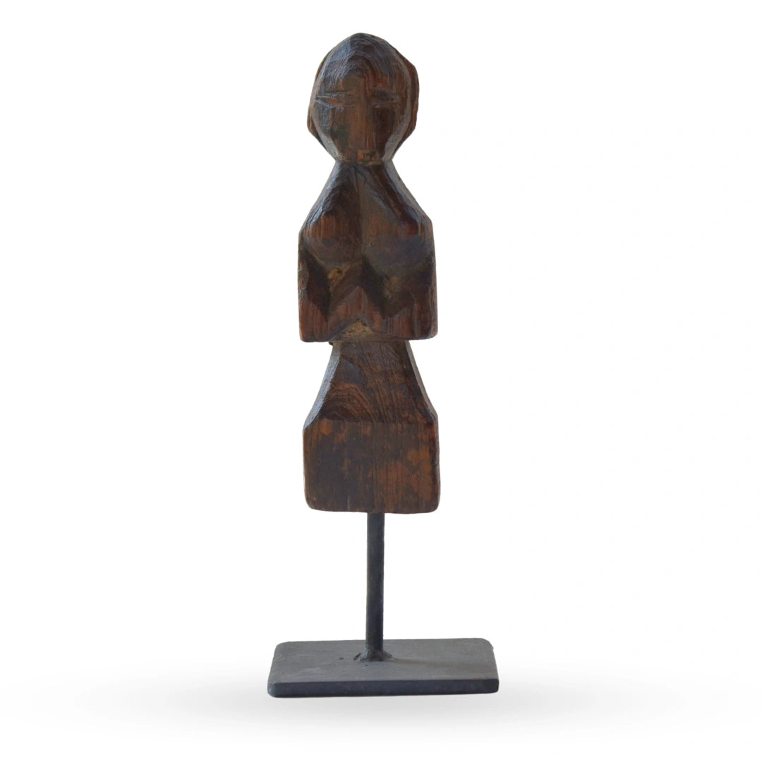 Kudra wooden doll handcrafted tribal sculpture decor for modern home interiors