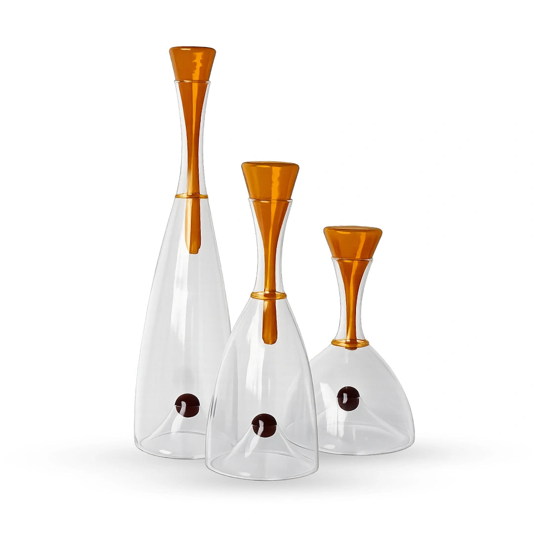 Lily floating pearl glass decanter decorative glass vessel for modern home interiors