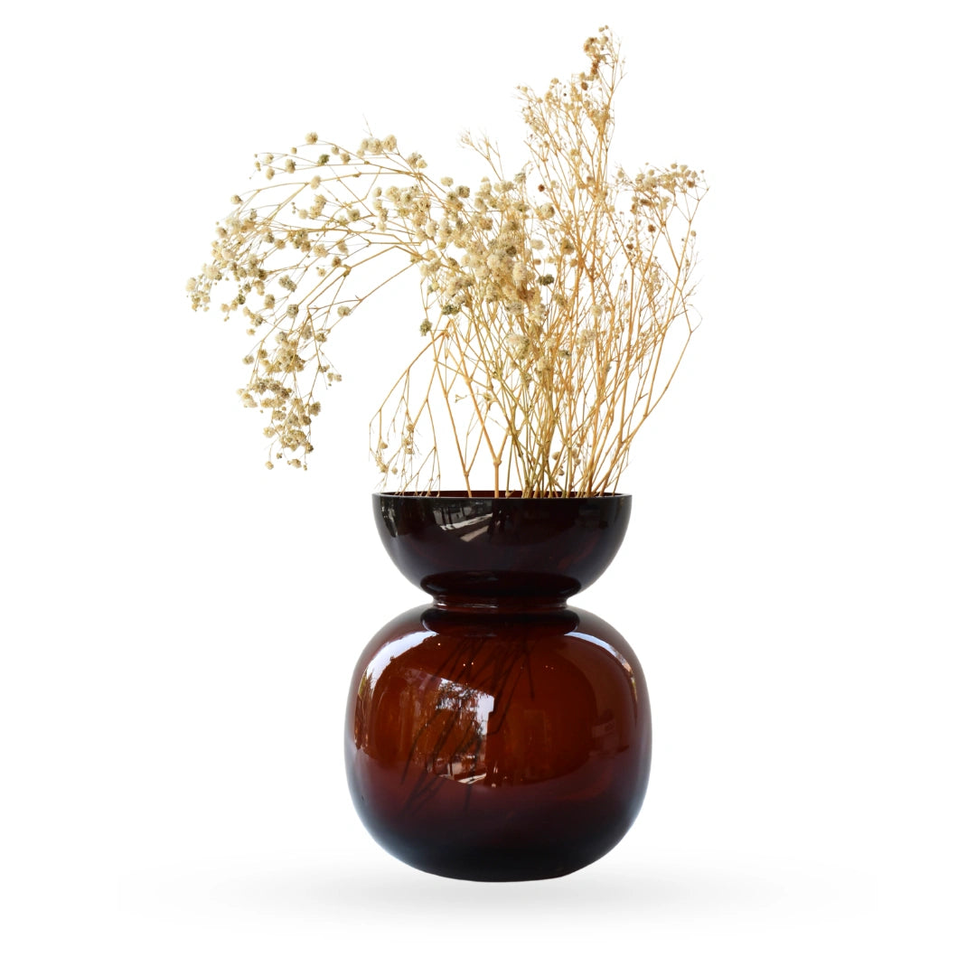 Loto glass vase sculptural decorative vase for modern home decor