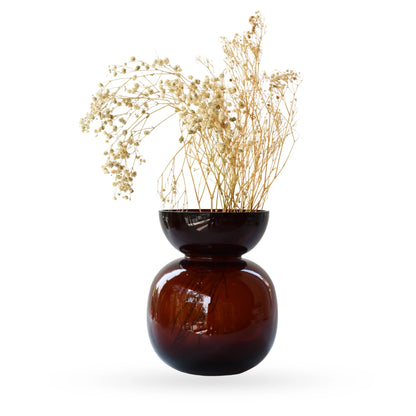 Loto glass vase sculptural decorative vase for modern home decor