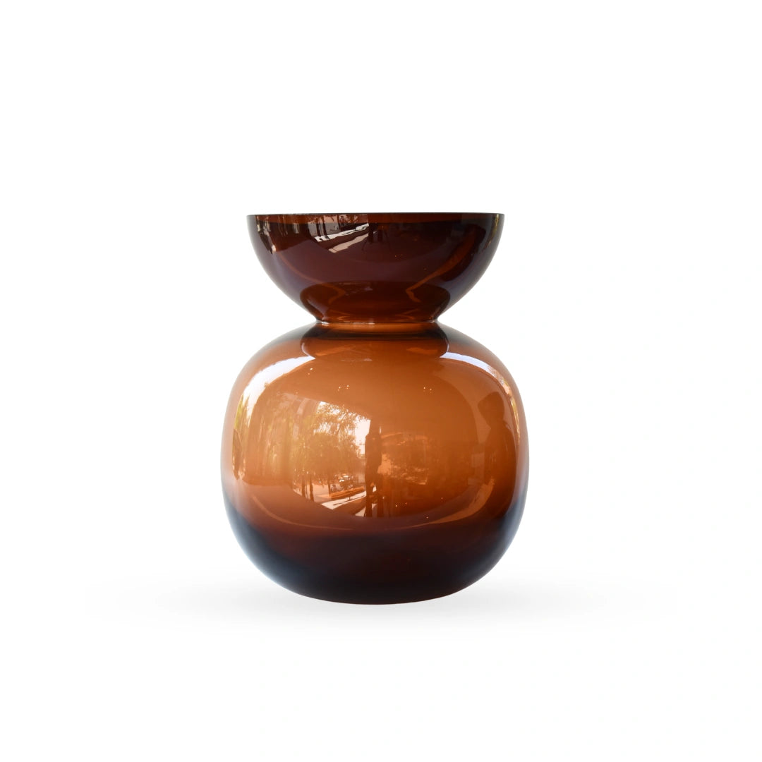Loto glass vase sculptural decorative vase for modern home decor