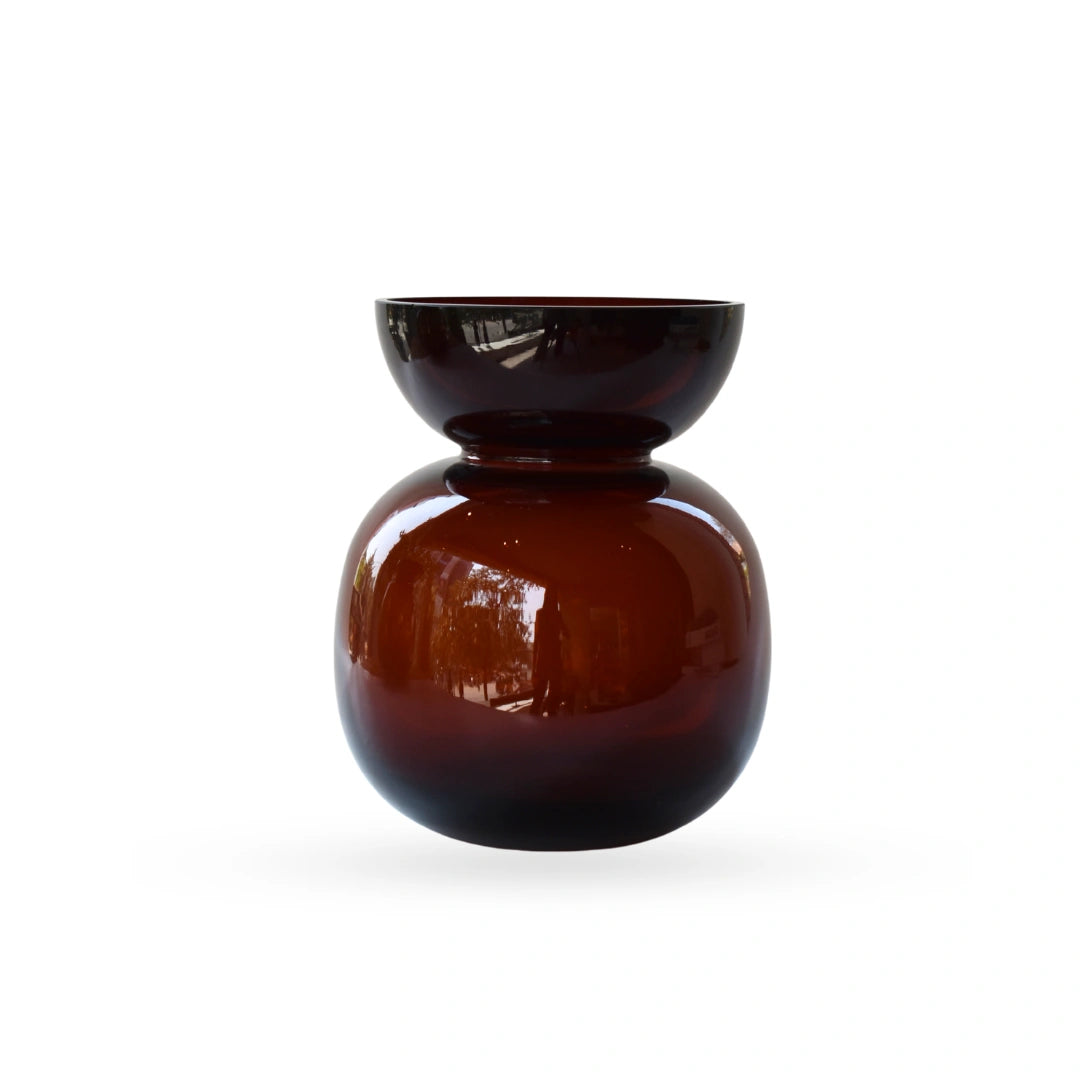 Loto glass vase sculptural decorative vase for modern home decor