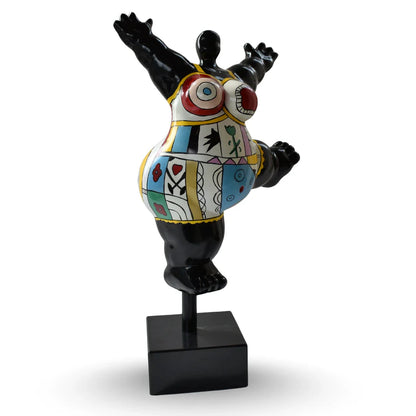 Luna happy lady sculpture large multicolour polyresin sculpture for modern home decor