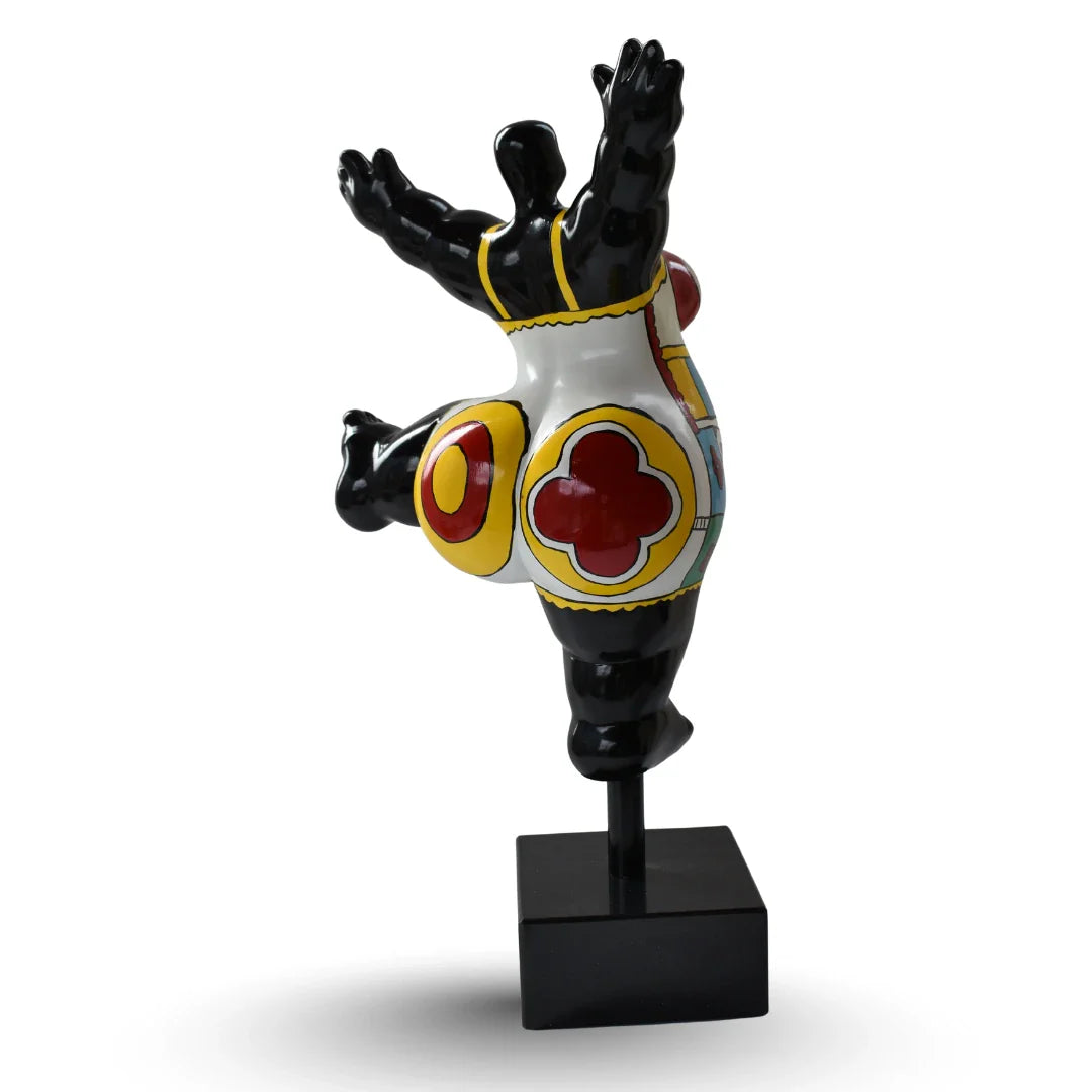 Luna happy lady sculpture large multicolour polyresin sculpture for modern home decor