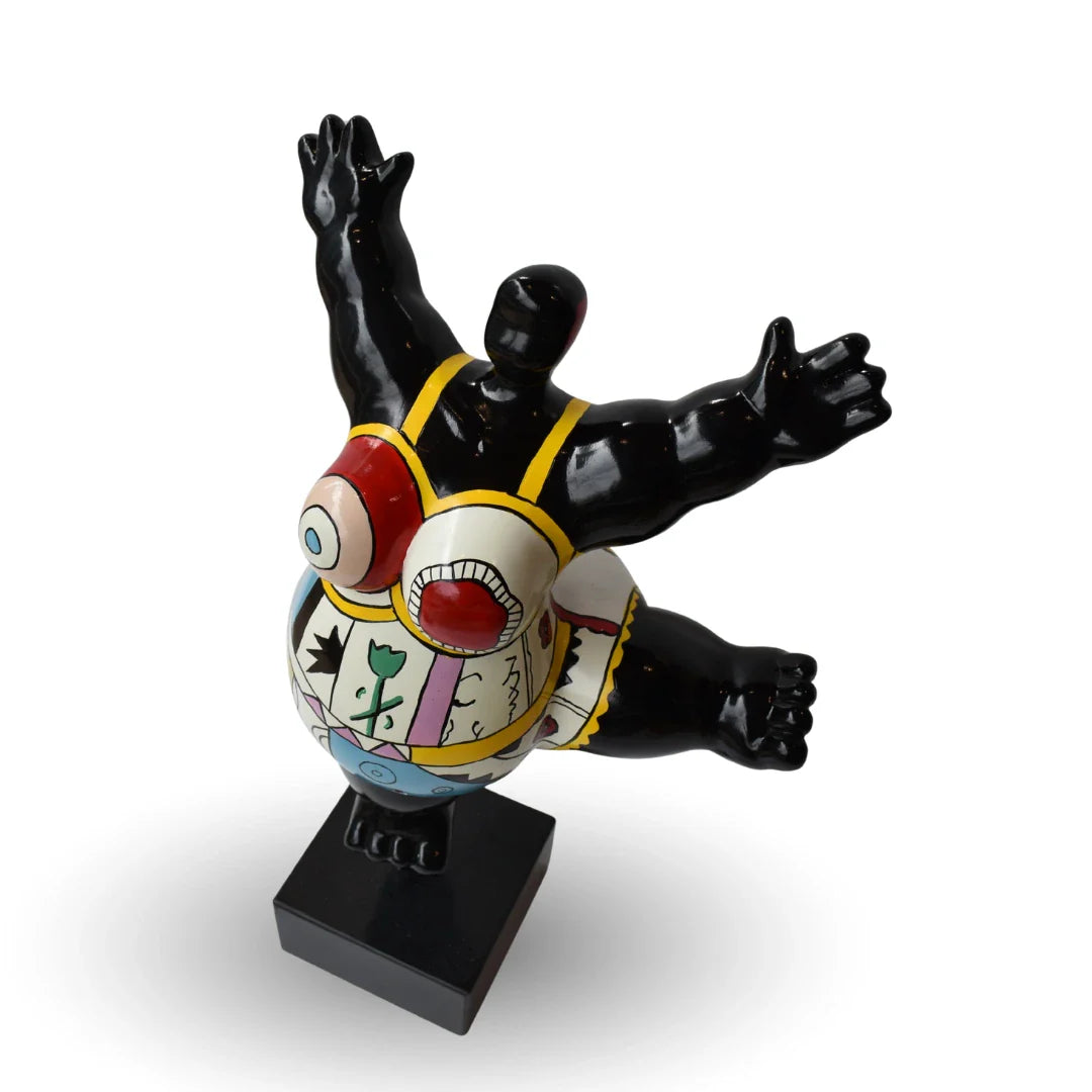 Luna happy lady sculpture large multicolour polyresin sculpture for modern home decor