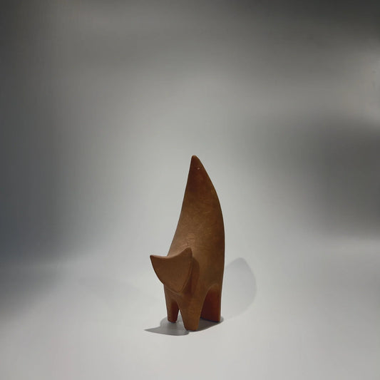 Mao Ceramic Cat - Grey Brown