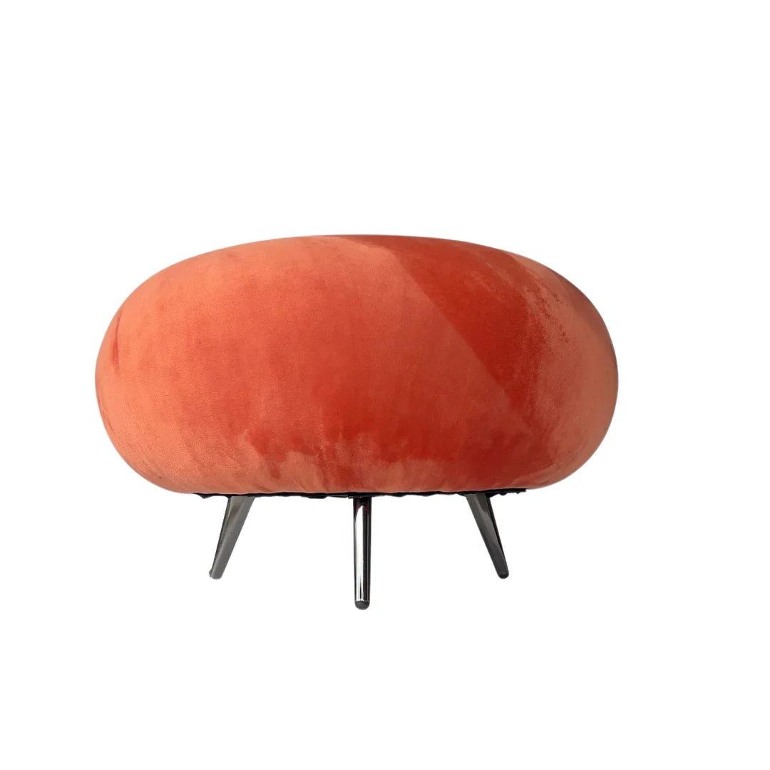 Mandarin Orange Ottoman Stool