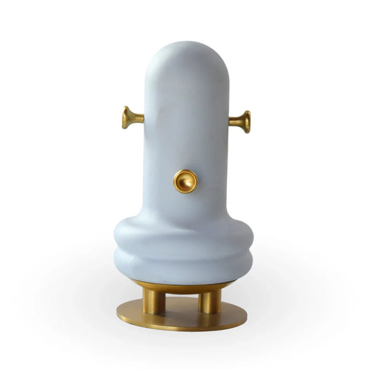 Millo sculpture white gold metal clay table decor for modern home decor