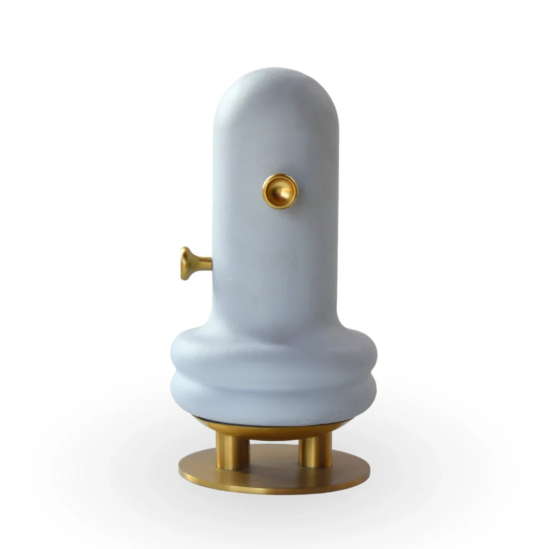 Millo sculpture white gold metal clay table decor for modern home decor