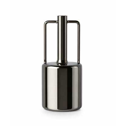 Moka silver glass vase contemporary decorative glass vase with metal frame