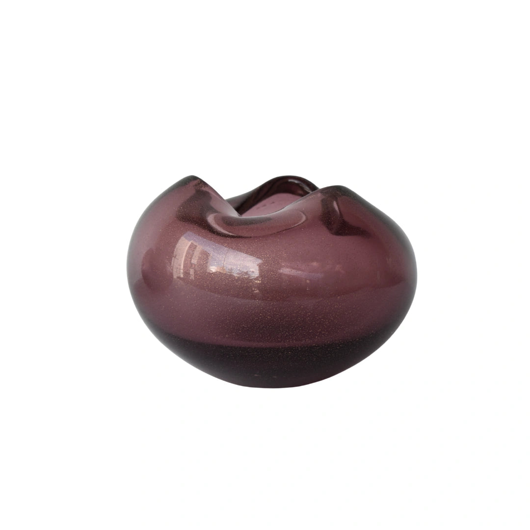 Molten glass bowl decorative art glass centerpiece for modern home interiors