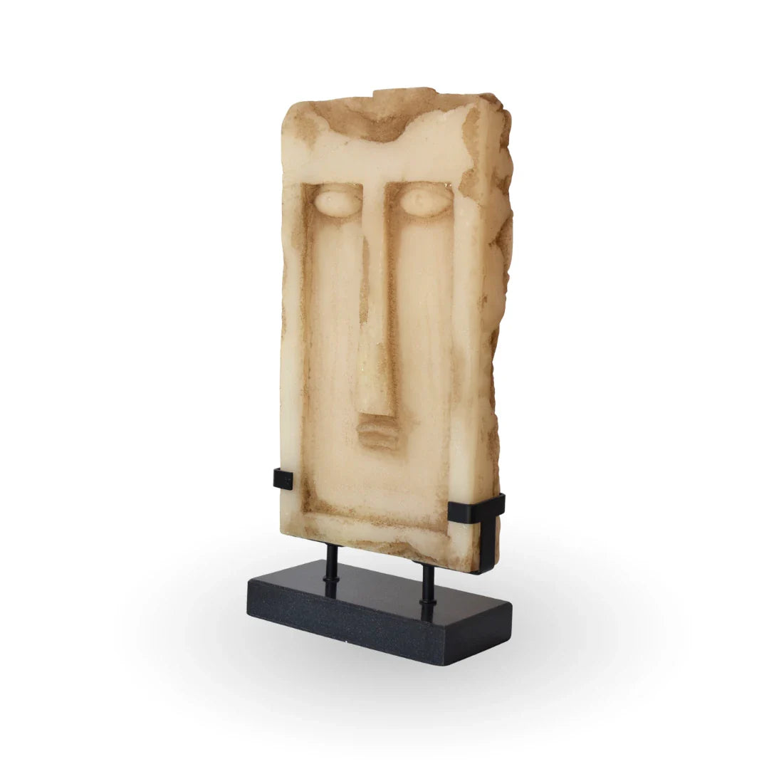 Monolith face table decor polyresin metal luxury table decor for modern home decor