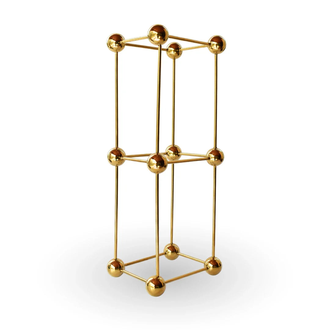 Nexa golden lattice showpiece small metal luxury table decor for modern home decor