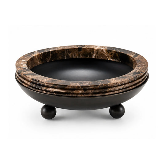 Nirvana decorative tray with marble effect rim for contemporary home interiors