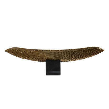 Opuluxe wavy grain boat tray decorative metal centerpiece for contemporary home interiors