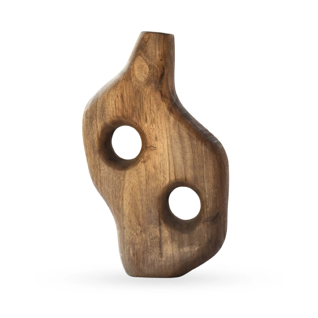 Orren organic form wooden vase sculptural table decor for modern home interiors