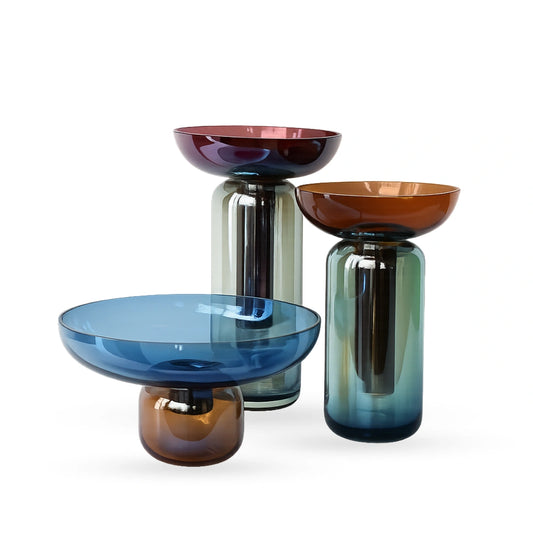 Petal detachable bowl glass vase contemporary decorative glass accent for modern interiors