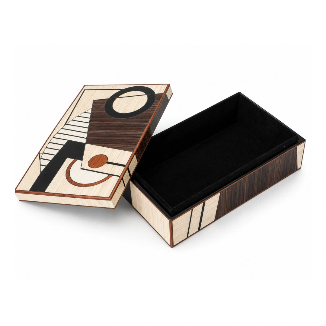 Prairie Art storage box with piano polish finish for stylish storage and decor display