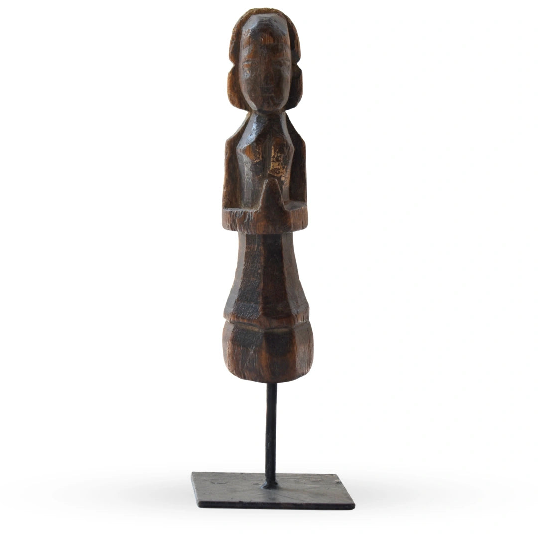 Raksh wooden doll handcrafted tribal sculpture decor for modern home interiors