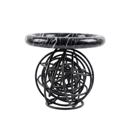 Realm marble and metal wire tray for contemporary home interiors