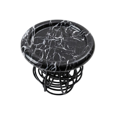 Realm marble and metal wire tray for contemporary home interiors